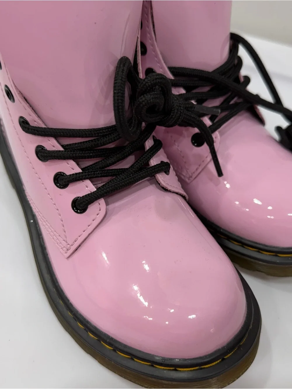 Dr. Martens Pink Patent Boots with Black New Size 13